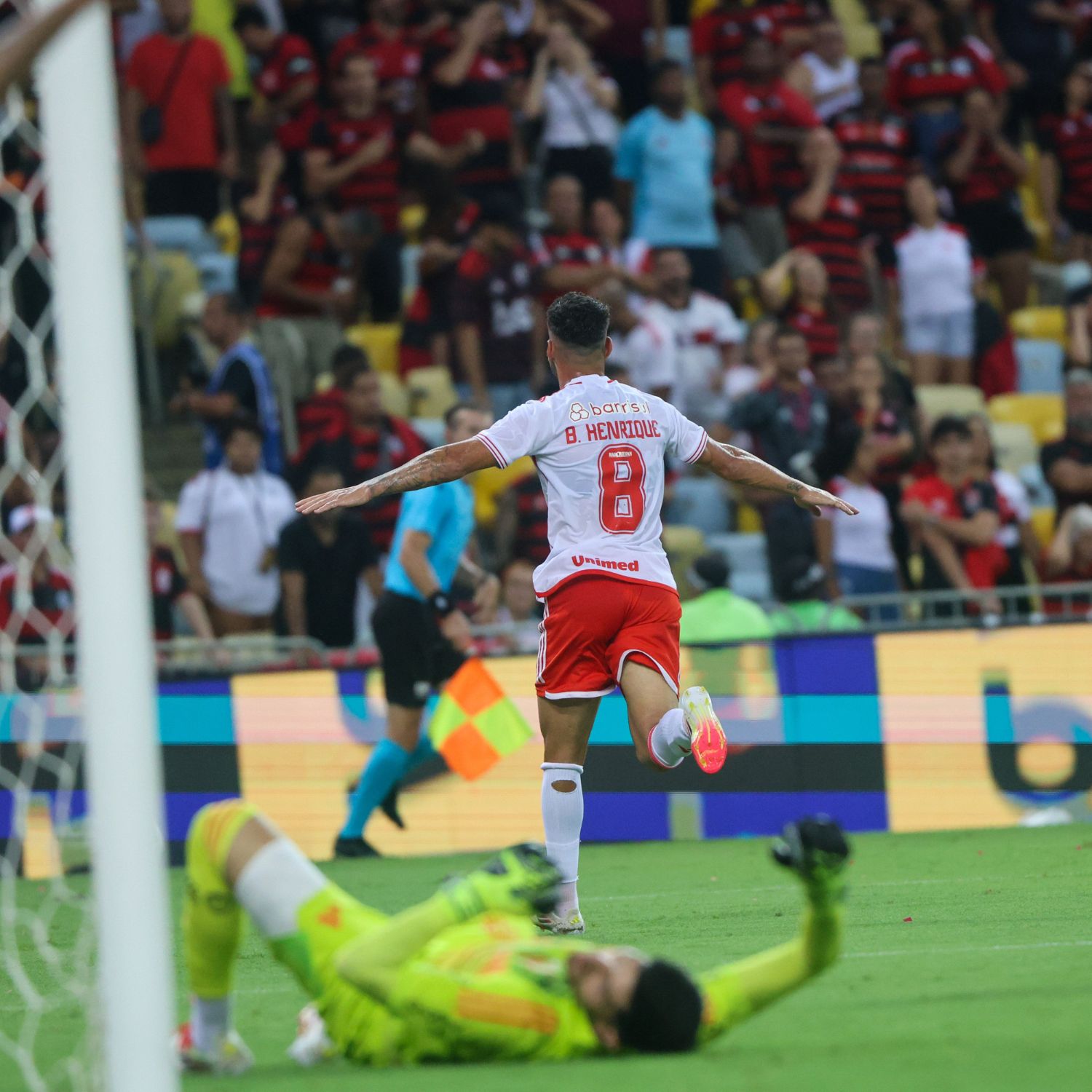 Comemoração do gol de Bruno Henrique em Flamengo 1x1 Internacional no Brasileirão 2025 Foto Ricardo Duarte SC Internacional